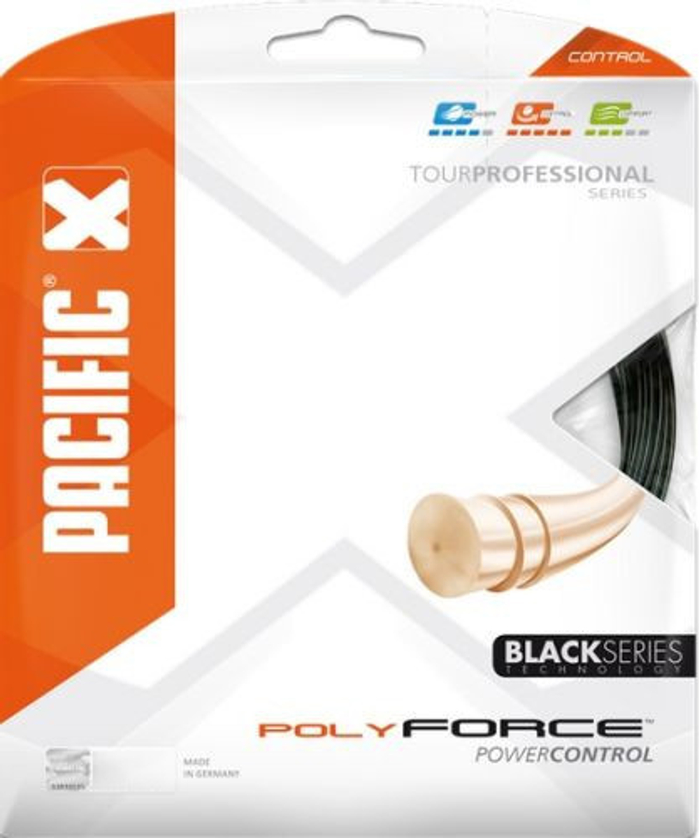 Теннисные струны Pacific Poly Force (12,2 m) - черный