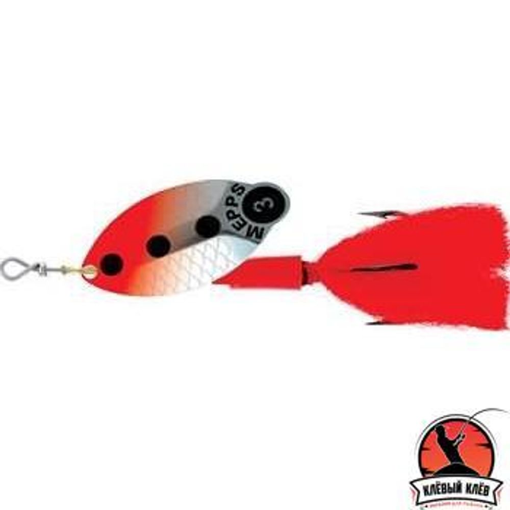 Блесна вращ. Mepps LUSOX FLUO, 3, Silver/Red (блистер)