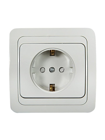Розетка 1-м CLASSICO защ. шторки с заземл. 2028x бел. ASD / IN HOME 4690612000978