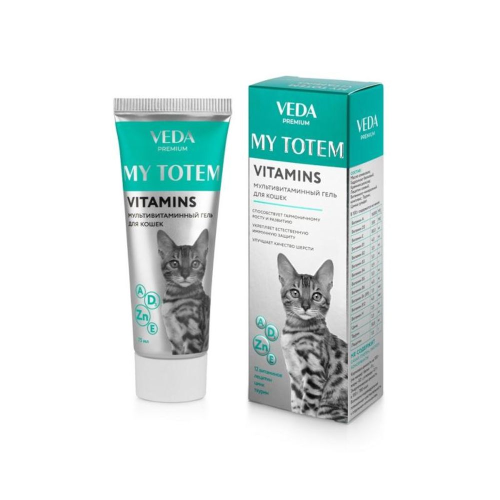 Гель мультивитаминный для кошек Веда My Тotem VITAMINS 75 мл