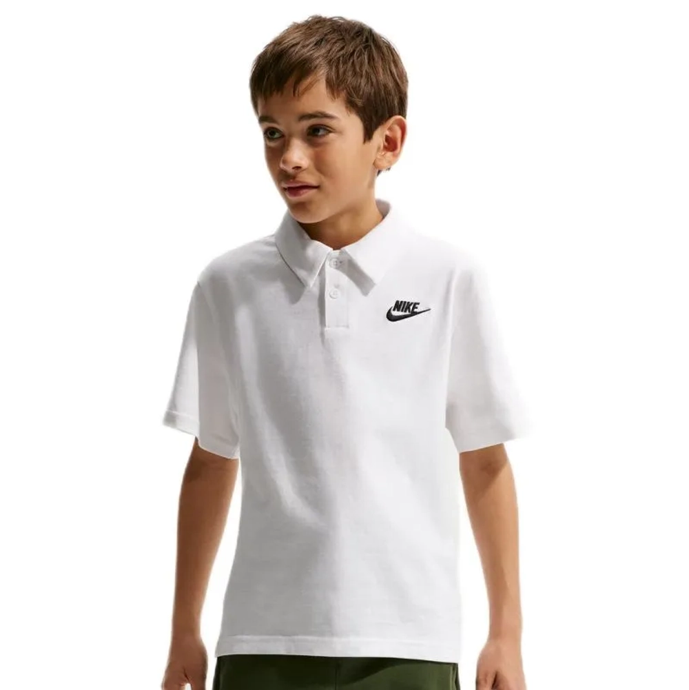 Детская теннисная футболка Nike Kids Sportswear Club Knit Short Sleeve - white/black