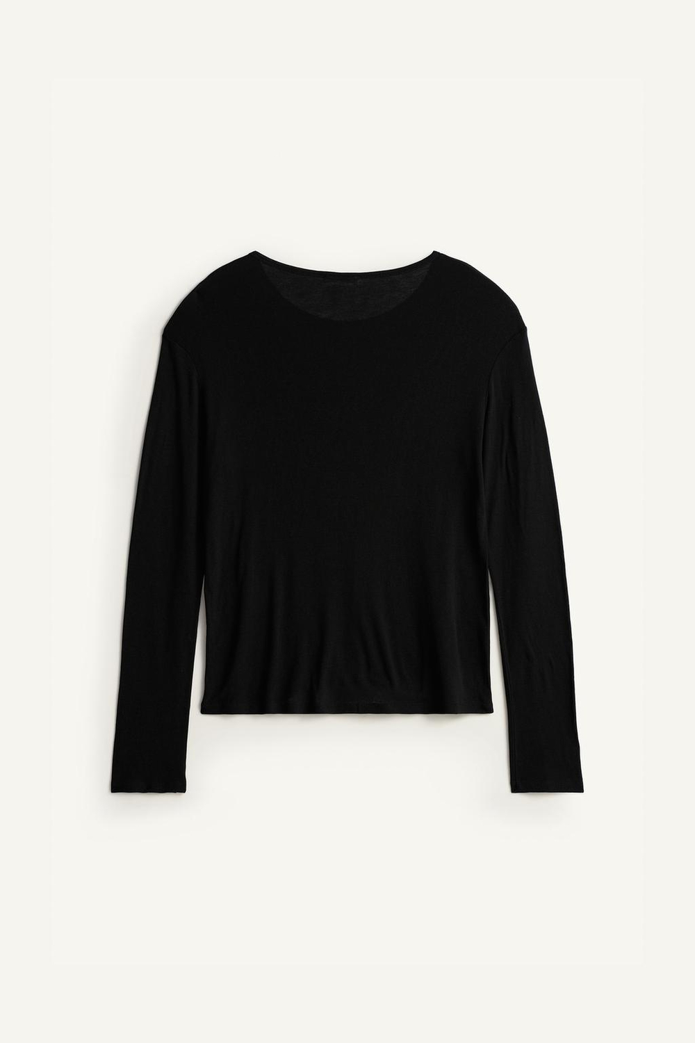 ZARA ФУТБОЛКА СВОБОДНОГО КРОЯ ИЗ ЛИОЦЕЛЛА И ШЕРСТИ, ЧЕРНЫЙ