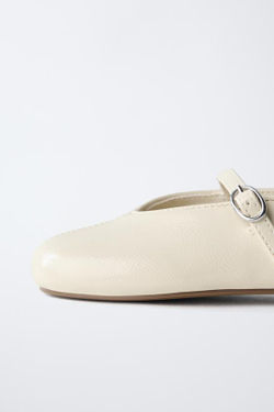 ZARA БАЗОВЫЕ БАЛЕТКИ, ЭКРЮ