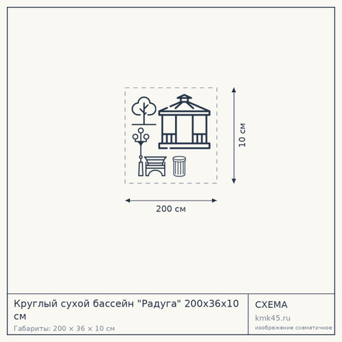 Круглый сухой бассейн "Радуга" 200х36х10 см — от 11 000 ₽