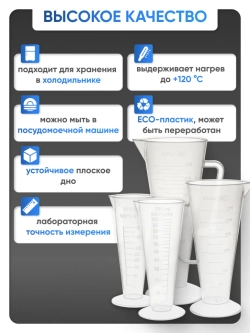 Мензурка п/п коническая 50 мл, Лаборио