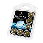 Набор из 6 шариков с массажным маслом и ледяным эффектом Secret Play Brazilian Balls