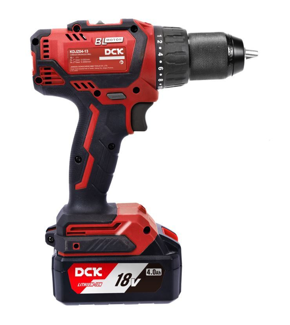 Дрель-шуруповерт аккум бесщеточная DCK KDJZ04-13 18В, 60Нм, 2*4А/ч кейс