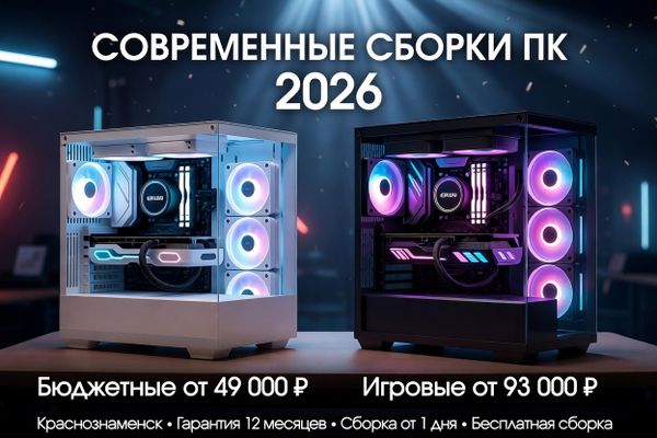 Современные сборки ПК 2026: бюджетные и игровые компьютеры по честным ценам в Краснознаменске!
