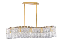 Люстра подвесная на штанге NewRgy 3101E/5A GOLD+CLEAR, 5×40 Вт, золотая и прозрачная