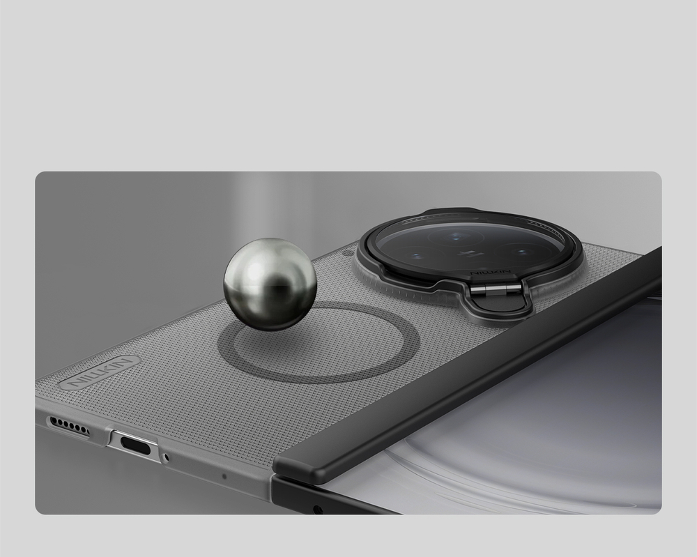 Чехол прозрачный тонированный с MagSafe на OPPO Find N6, серия Super Frosted Shield Prop Magnetic (версия с прозрачной крышкой объектива) от Nillkin