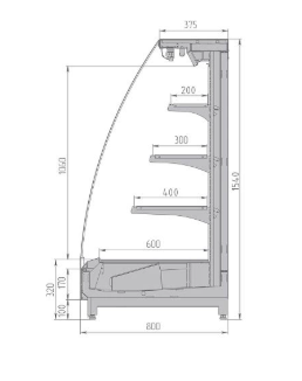 Витрина холодильная BRANDFORD Ikar Slim 250