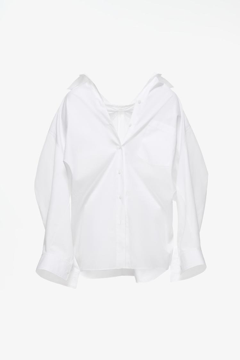 ZARA X JOHN GALLIANO РУБАШКА ИЗ ПЕРЕВЕРНУТОГО ПОПЛИНА LIMITED EDITION, БЕЛЫЙ