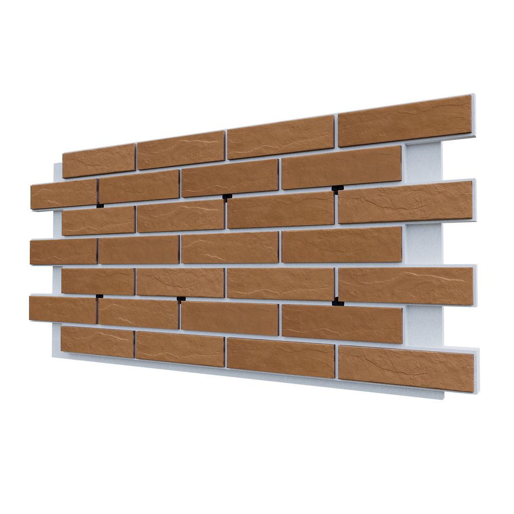 Клинкерная фасадная термопанель ППС25 Cerrad Brazowa Rustiko 1150x540