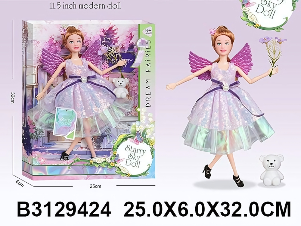 Кукла тип модель, с аксесс. коробка SK136
