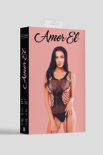 Боди-комбинезон Ines с имитацией чулок (Размер: S-M-L) (Цвет: красный)