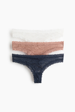 Кружевные трусы Brazilian, 3 шт. - H&M
