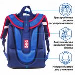 Ранец BRAUBERG PREMIUM, 2 отделения, с брелоком, дополнительный объем, для мальчиков, "Гоночный клуб", 38х29х18 см, 227819