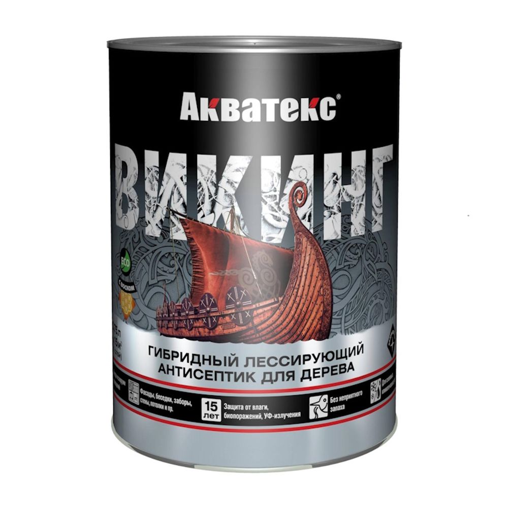 Пропитка по дереву Антисептик АКВАТЕКС Викинг  калужница  0,75л  новая тара (пласт.ведро) (Рогнеда)