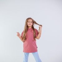 Футболка удлиненная "Пепельная роза" подростковая