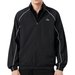 Мужская теннисная куртка Lacoste Sport Water-Repellent Trim Accent Track - black/white