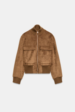 БОМБЕР ИЗ ИСКУССТВЕННОЙ ЗАМШИ — ZARA