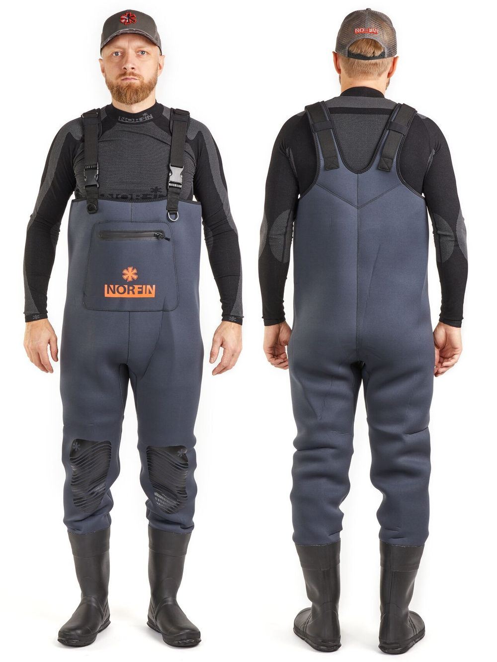 Полукомбинезон заброд. Norfin SHADOW NEOPRENE BOOTFOOT р.45-XL-S с сапогами резина