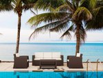 Кресло пластиковое плетеное с подушками Siesta Contract Monaco Lounge, коричневый