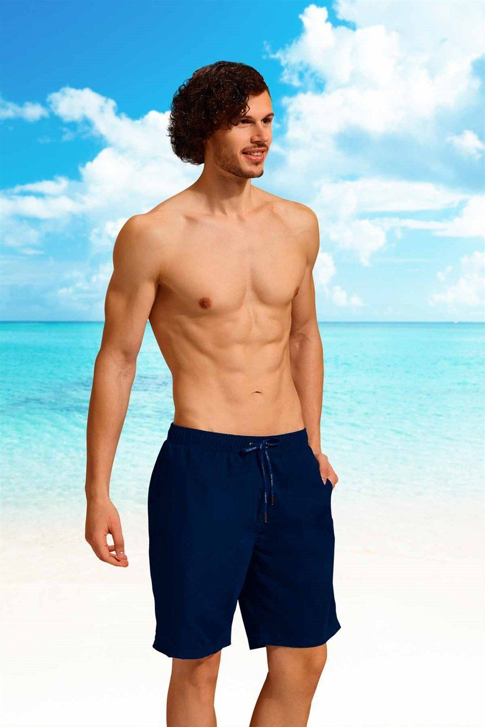 Мужские удлинённые пляжные шорты Doreanse Beach Shorts (Размер: S) (Цвет: темно-синий)