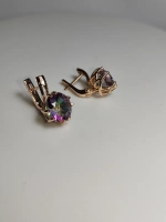 Серьги бижутерные с кварцем мистик