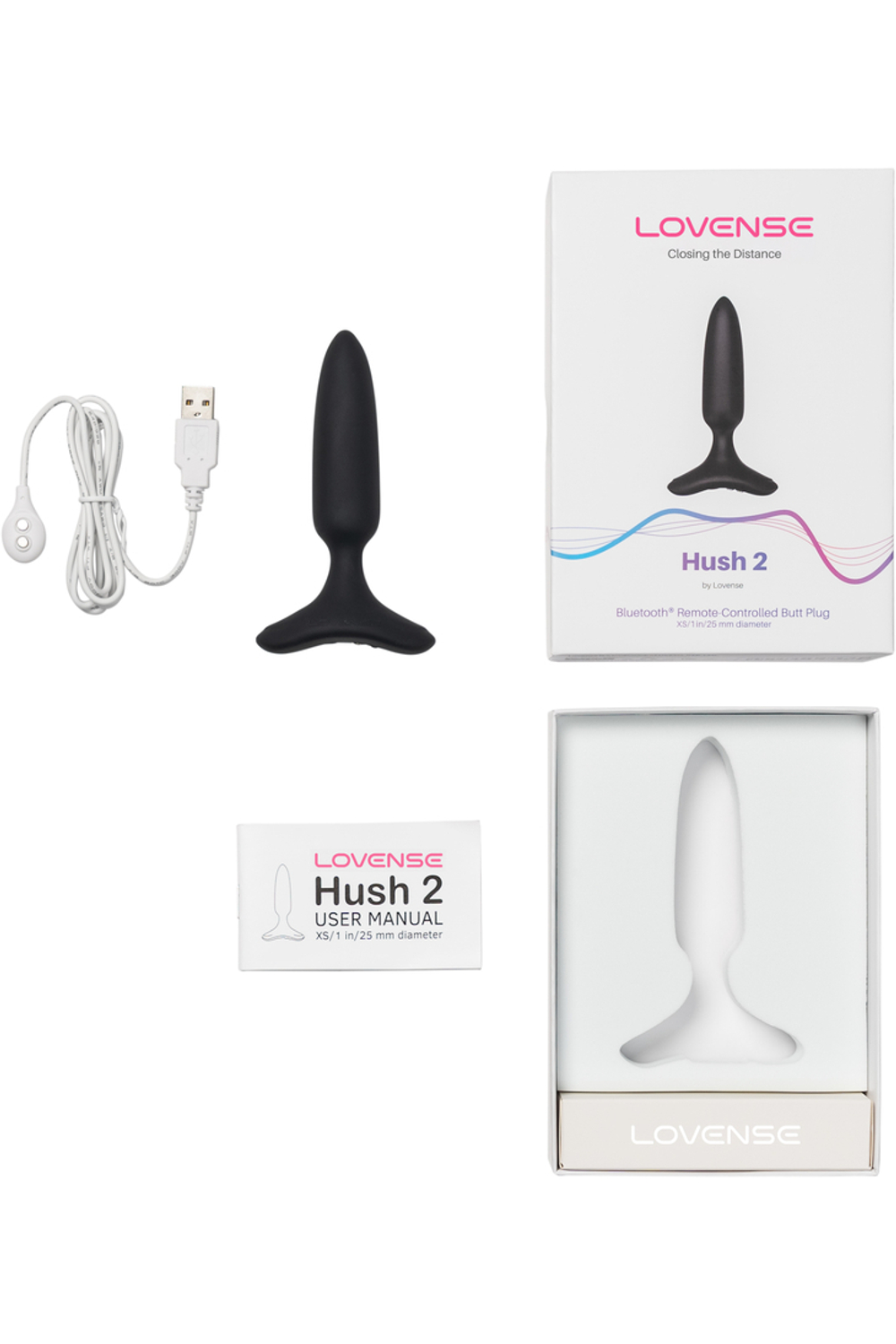 LOVENSE Hush 2 - Анальная пробка, Ø 2,5 см