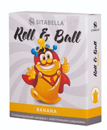 Стимулирующий презерватив-насадка Roll & Ball Banana (Цвет: прозрачный)