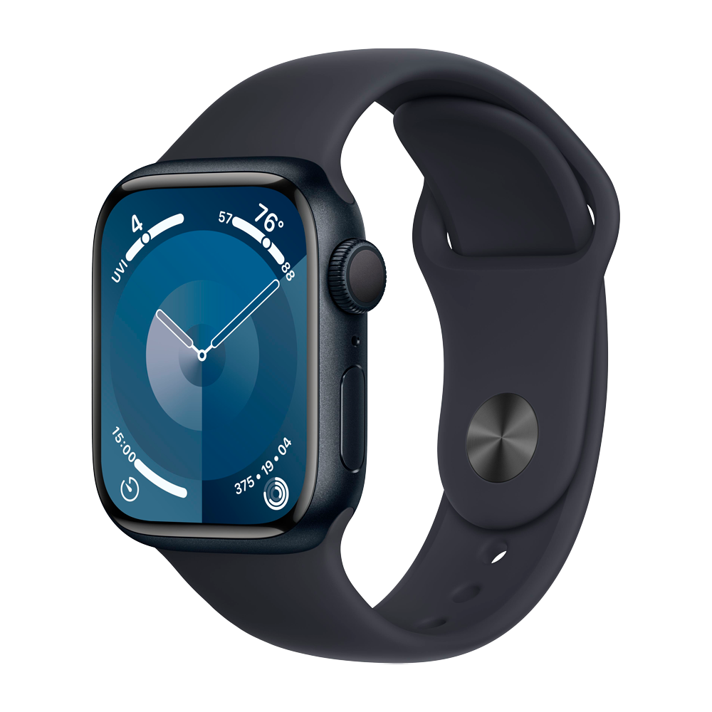 Умные часы Apple Watch Series 9 GPS, 41mm, Aluminium Case with Sport Band S/M, Midnight (Тёмная ночь)