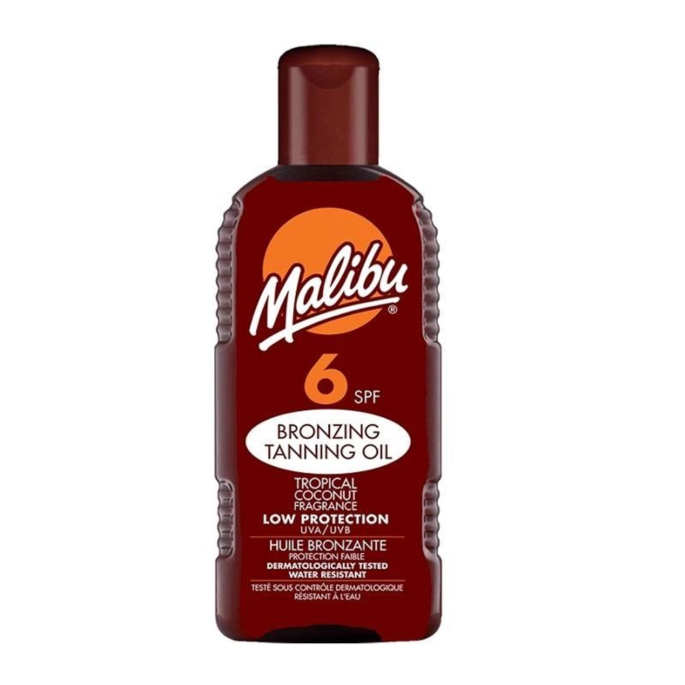 Malibu Масло для загара SPF 6, с ароматом кокоса, водостойкое 200 мл (Великобритания )