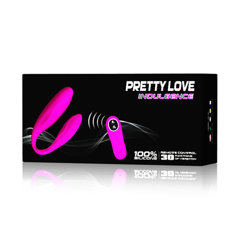 Вибростимулятор для двоих на дистанционном управлении Pretty Love INDULGENCE (30 режимов) (Цвет: фуксия)