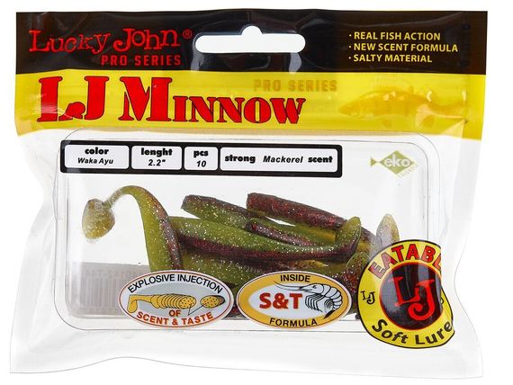 Виброхвосты съедобные LJ Pro Series MINNOW 2.2in (5,6 см), цв. T44, 10 шт.