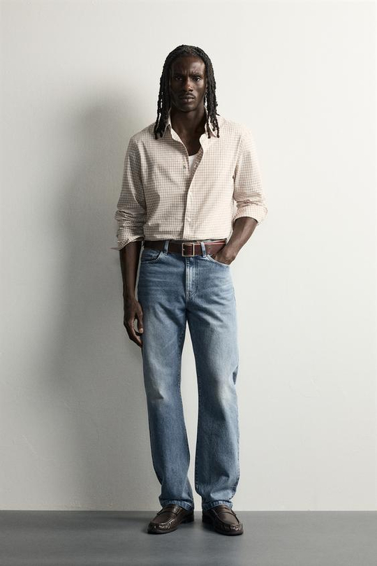 ZARA ДЖИНСЫ STRAIGHT FIT 2026 TANAKA, ГОЛУБОЙ