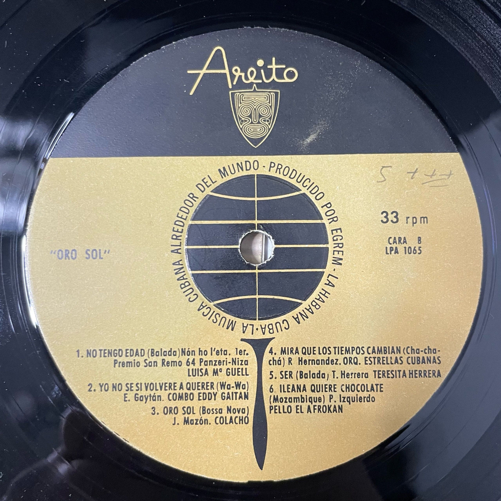 Винтажная виниловая пластинка LP Сборник Кубинской Музыки Oro Sol (Куба 1970)