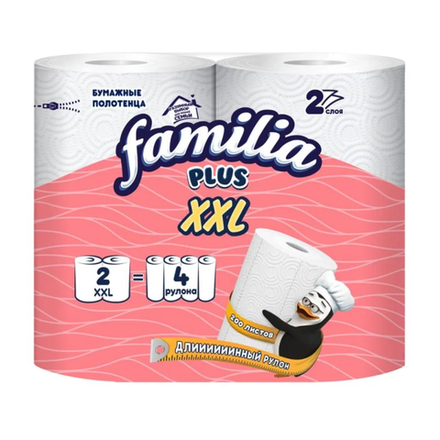 Бумажные полотенца Familia plus XXL 2 слоя 2 рулона