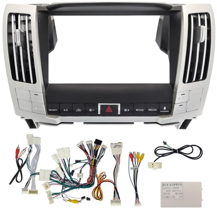 Магнитола для Toyota Harrier XU30 2003-2013, Lexus RX 2003-2009 (ШГУ цветной, рамка наверх тип 2) - FarCar S400-TS18 монитор 9.5" QLED на Android 14, CarPlay, 4G SIM-слот