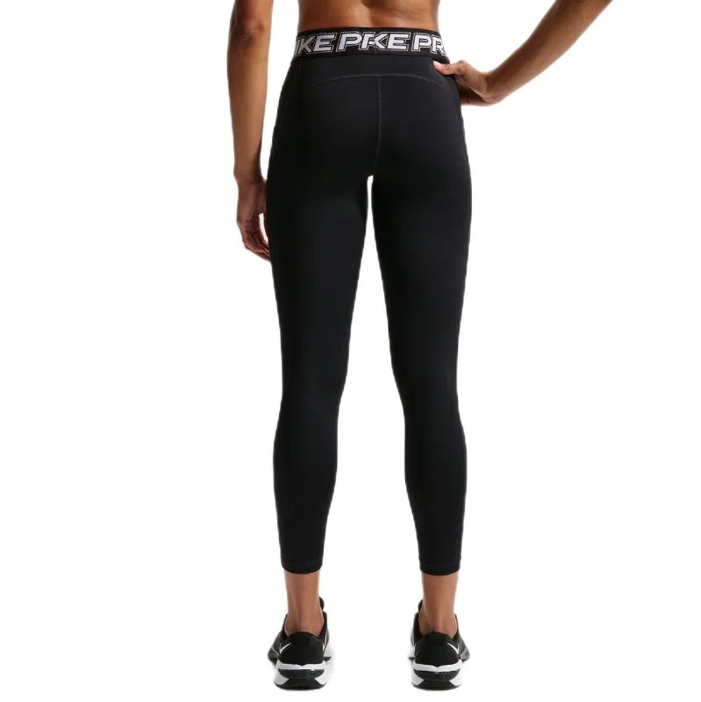 Леггинсы Nike Pro 365 Mid-Rise 7/8 - black/white/matte silver
