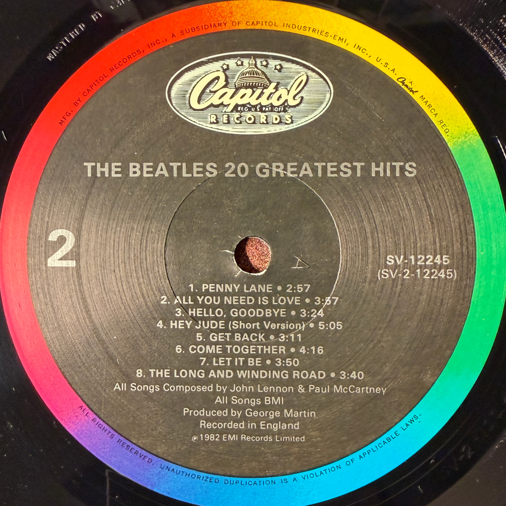 The Beatles – 20 Greatest Hits (США 1983г.) Т