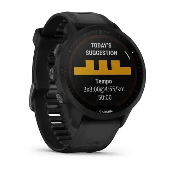 Garmin Forerunner 955 Solar с черным ремешком