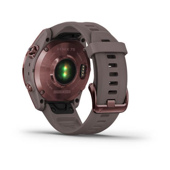 Часы Garmin Fenix 7S Sapphire Solar, титан "бронза", серый силикон 010-02539-29