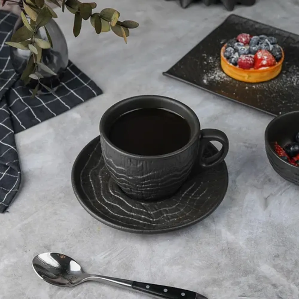 Чайная пара 300 мл d 9,7 см h7,9 см Black Raw Wood P.L. Proff Cuisine [6]