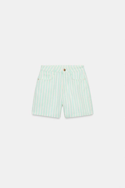 ZARA ШОРТЫ Z1975 MOM FIT, ПОЛОСКИ