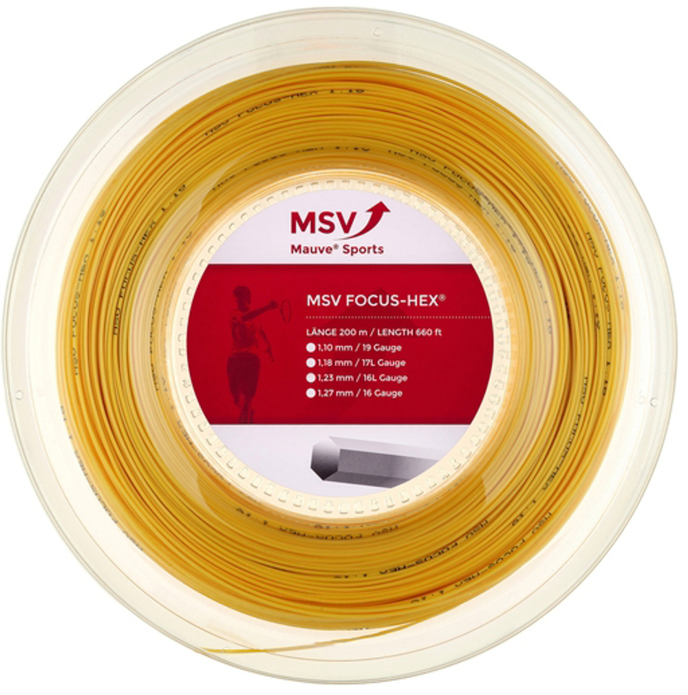 Струны теннисные MSV Focus Hex (200 m) - yellow