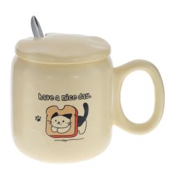 GAEM Кружка с крышкой и ложкой, 450 мл, L14 W9 H12 см, 2в.