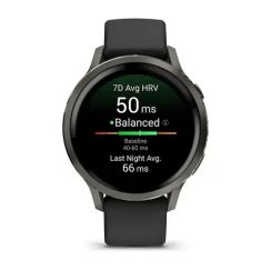 Смарт-часы Garmin Venu 4 (41 мм) сланцевый с черным силиконовым ремешком