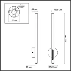 Настенный светильник Mali 6644/10WL Odeon Light