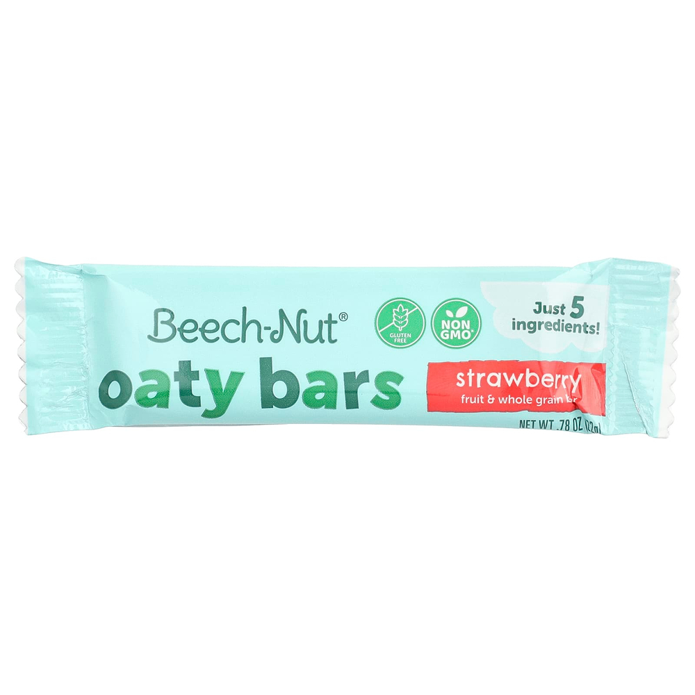 Beech-Nut, овсяные батончики, для детей от 12 месяцев, клубника, 5 батончиков по 22 г (0,78 унции)